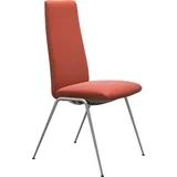 Polsterstuhl STRESSLESS "Laurel", beige (henna batick, chrom matt), B:57cm H:105cm T:60cm, Leder BATICK: BATICK ist ein leicht korrigiertes, durchgefärbtes und genarbtes Möbelleder, bei dem die meisten Unebenheiten und Spuren in der Regel entfernt wurden., Stühle, Polsterstuhl, High Back, Größe M, mit Beinen aus Stahl in Chrom matt