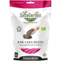 Seba Garden Bio-Premium-nährstoffreiche rohe schwarze Chia-Samen 1 kg, mit Joghurt verwenden und Smoothies, gentechnikfrei, vegan, glutenfrei, Keto und Paleo