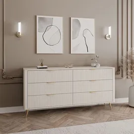 Lukmebel Kommode SCARLETT 6S 163 cm Beige / Gold