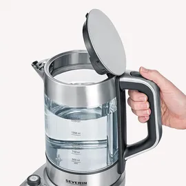 Severin WK 3422 Wasserkocher 3000W 1,7l transparent/schwarz/silber