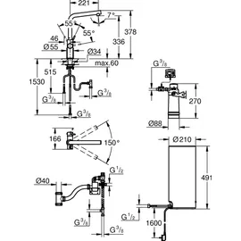 Grohe Red Duo Armatur und Boiler Größe L (30325001)