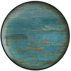 6x Bonna Madera Mint Gourmet flacher Teller rund 30cm 3cm hoch Blau Porzellan Speiseteller Tafel Geschirr