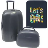 Set mit Koffertrolley + ABS-Kosmetiktasche inklusive Einer Schutzhülle von Let's Go, bunt, Kofferset Trolley + Kulturbeutel mit Schutzhülle