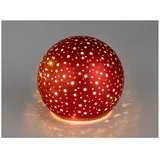 Formano LED Deko-Kugel Drehend Rot 15 cm Glaskugel Timer 6h/18h Weihnachten Deko - Rot