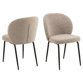 Actona 2er Set Actona Stuhl Patricia Stoff Beige