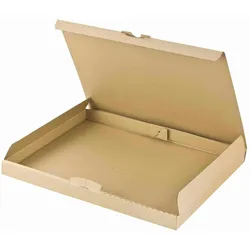 VEPATIM 25x Versandkarton 310x225x30mm schnelle Aufrichtung Steckverschluss Maxibrief DHL briefkastentauglich Höhe 3cm A4 braun