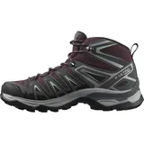 Salomon X Ultra Pioneer Mid Gore-Tex Damen Wanderschuhe, Alle Wetterbedingungen, Sicherer Fußhalt, Stabil und gedämpft, Wine Tasting, 41 1/3