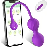 Jinqian Leise Vibrato Vibro ei mit App Fernsteuerung für Unterwegs Mini Vibrator mit 2 Beckenboden Kugeln 9 Vibrationsmodi Sexspielzeug Beckenbodentrainer für Frau