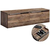 Lomadox Badmöbel Waschtisch Waschbecken-Unterschrank Set 160cm, Vintage Oak Eiche, B/h/t 160/48,5/46 cm