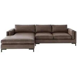Livetastic Ecksofa, Metall, 3-Sitzer, Füllung: Daunen, Silikon, Ottomane rechts, L-Form, cm, Made in EU, Rücken echt, Armteil links, Wohnzimmer, Sofas & Couches, Wohnlandschaften, Ecksofas