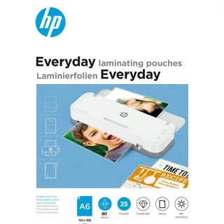 HP Everyday Laminierfolien A6, 80 Micron, glänzend, transparent, 25 Stück