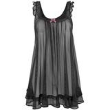 LASCANA Negligé Damen schwarz-mauve Gr.56/58