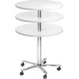 Hammerbacher Säulentisch 80cm weiß/chrom