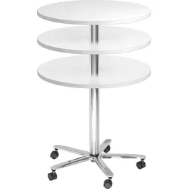 Hammerbacher Säulentisch 80cm weiß/chrom