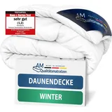 DormiGood | Premium Daunendecke | 155x220 cm | Winterdecke | 100% Daunen (1140g) | Bettdecke | 155x220 | Winterbett | Winter | Warm | Dick | Nomite... | Weiß