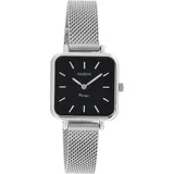 Oozoo Vintage Damenuhr Eckig Metallband 26x26MM Perlmutt - Variante: silber/schwarz - Silber/Schwarz