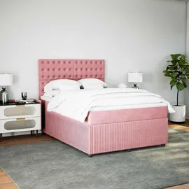 vidaXL Boxspringbett 140 x 200 cm Rosa