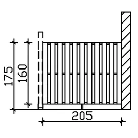 SKANHOLZ Sichtschutzelement für Terrassendach Rimini + Ravenna 1,60 x 2,5 m natur
