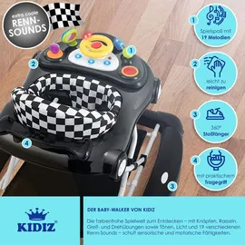 Kidiz KIDIZ® 4in1 Lauflernhilfe Babywalker Spiel- und Lauflernwagen Gehfrei - Schaukelfunktion Babywippe mit Rollen, Licht, Musik ,Spielecenter Esstisch Laufstuhl Laufhilfe babys ab 6 Monaten Klappbar