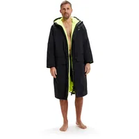Speedo Unisex Erwachsene Schwimmmantel | Schwimmen im Freien | Trockenmantel | Mit Frottee Badeponcho, Schwarz/Gelb, L