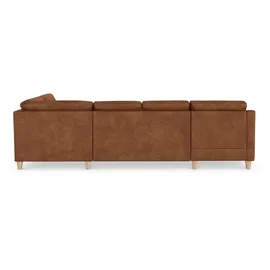 sit&more Wohnlandschaft SIT & MORE "Farö U-Form", braun (cognac), B:325cm H:90cm T:187cm, Sofas, Wohnlandschaft, inklusive Federkern, wahlweise mit Bettfunktion und Bettkasten