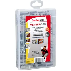 fischer MEISTER-BOX SX mit Schrauben, Schrauben- & Dübelsatz, Beton, Grau, 80 St
