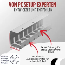 Albatros Kabelkanal Silber– Metall, 10x12x43 cm, Arbeitszimmer, Schreibtische