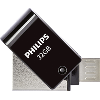 Philips USB-Flashlaufwerk mit Zweifach-Stecker 32GB, USB-A 2.0/USB 2.0 Micro-B