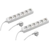 Meister Craft Meister Steckdosenleiste 7430550, mit 1,4m Kabel, 6-fach in weiß, 2 Stück