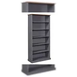 Interlink Bücherregal 90 x 38 x 190 cm Grau