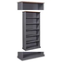 Interlink Bücherregal 90 x 38 x 190 cm Grau