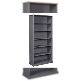 Interlink Bücherregal 90 x 38 x 190 cm Grau