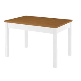 Erst-Holz Zweifarbiger Tisch 80 x 76 x 120 cm Eichefarben/weiß