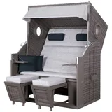 dekoVries GmbH Strandkorb deVries PURE® Wave XL - PE grey - Dessin 390 - inkl. Schutzhülle