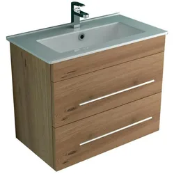 Alpenberger Badmöbel Set - Waschbecken mit Unterschrank Nanobeschichtung  Soft-Close  Waschplatz