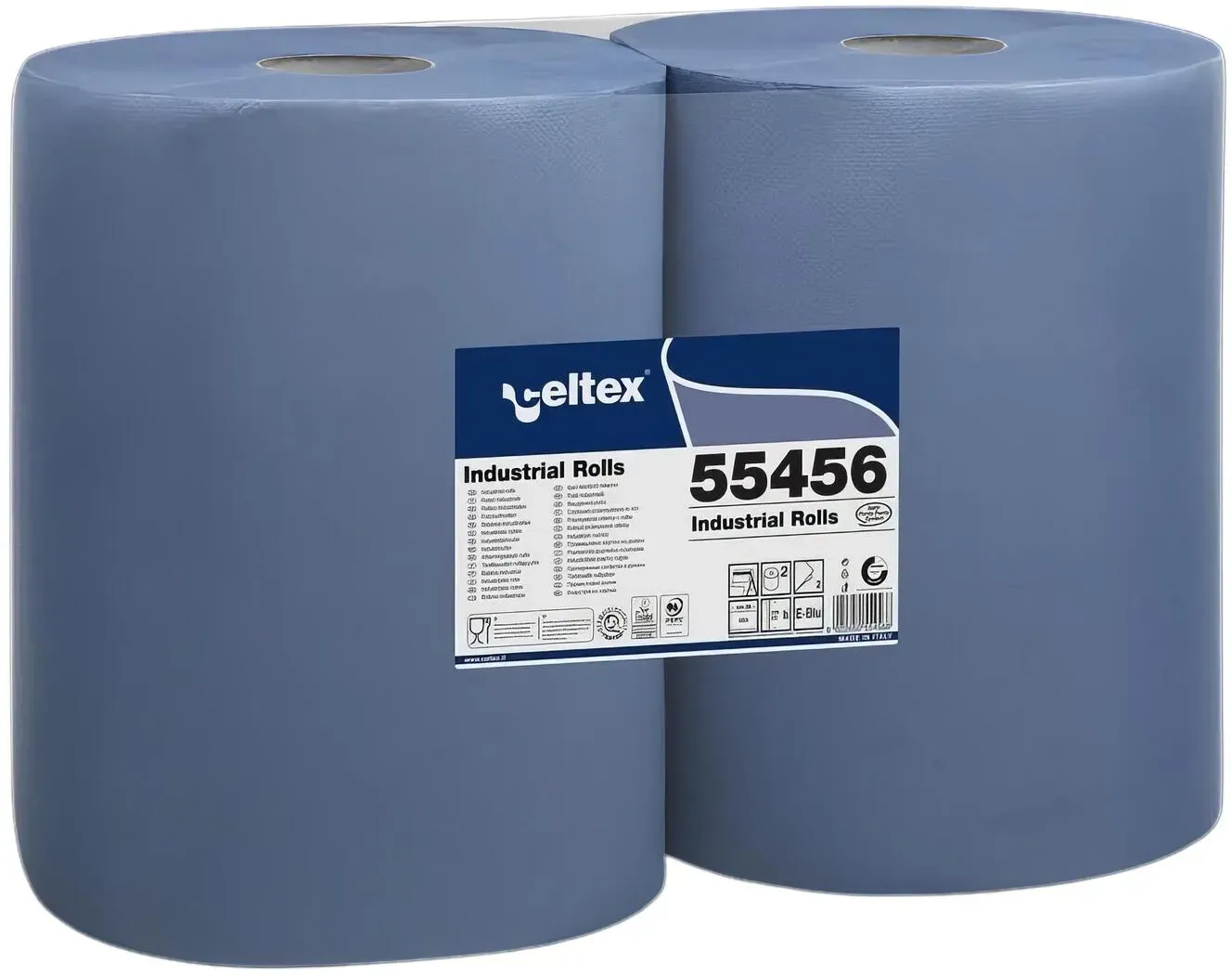 Putzpapier 2-lagig 36x36cm blau, 2 Rollen je 500 Blatt