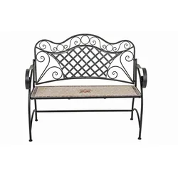 Bank Metallbank Gartenbank Parkbank Sitzbank Garten Balkon Terrasse Mosaik