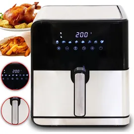DMS® 8L XXL Heißluftfritteuse Fritteuse Heißluft Digitale Edelstahl - Schwarz/Silber