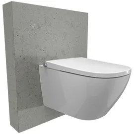 Bernstein BERNSTEIN® DUSCH-WC Basic 1104 in Weiß - Spülrandloses Dusch-WC rund - Komplettanlage