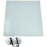 DOTBUY-SHOP Picknickdecke Wasserdicht,Campingdecke Stranddecke Wärmeisoliert Maschinenwaschbar Faltbar Picknickmatte,für Outdoor Strand Campen Wandern Ausflüge (200x150cm,blau orange Streifen)