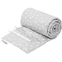 babybay Nestchen-Umrandung Piqué 200cm Sterne perlgrau/weiß (168814)