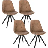 Woltu Esszimmerstuhl Antiklederoptik Dunkelbraun 4er Set