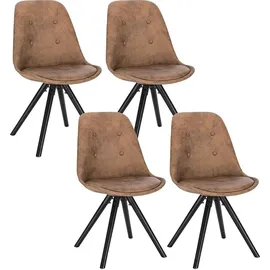 Woltu Esszimmerstuhl Antiklederoptik Dunkelbraun 4er Set