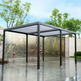 möbel klar Lamellenpavillon 3 x 4 m Grau