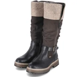 Rieker 93092 Damen Schwarz/Nougat/Wood 40