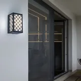 WOFI LED Außen Wand Strahler ALU Leuchte Laterne Garten Muster Design Lampe anthrazit