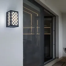 WOFI LED Außen Wand Strahler ALU Leuchte Laterne Garten Muster Design Lampe anthrazit