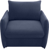 Domo Collection Sessel 700023, Schlaffunktion, Federkern, stabile Liegefläche Schlafsessel blau