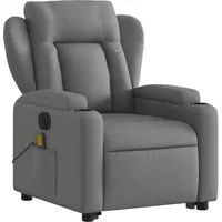 vidaXL Massagesessel Elektrisch 94,5 x 100 x 0 cm Dunkelgrau mit Aufstehhilfe