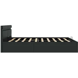vidaXL Stauraumbett hydraulisch LED 180 x 200 cm schwarz